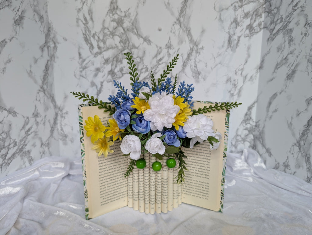 Floral Bouquet Book Folding Art Sculpture