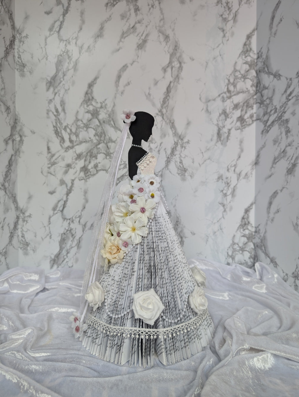 Bridal Gown Book Folding Art Sculpture