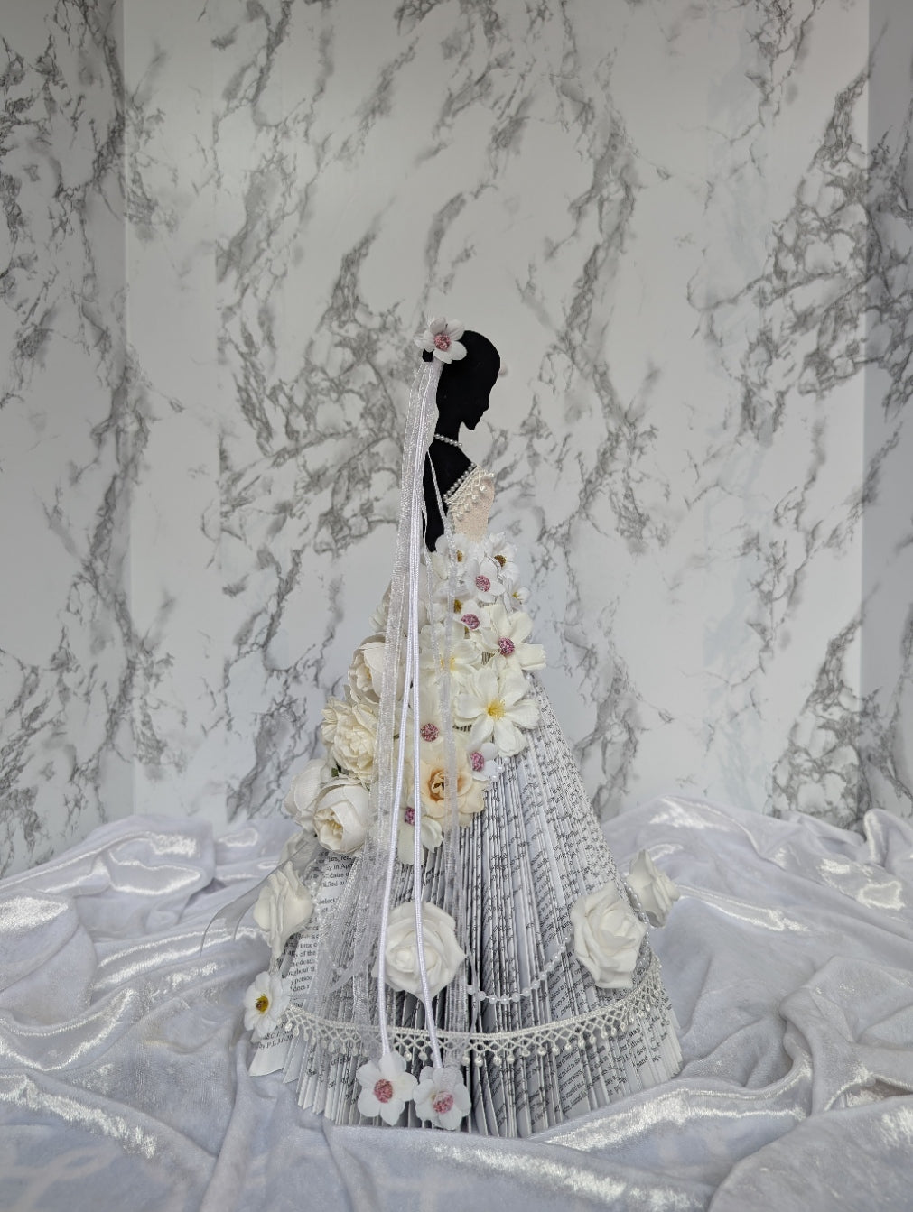 Bridal Gown Book Folding Art Sculpture