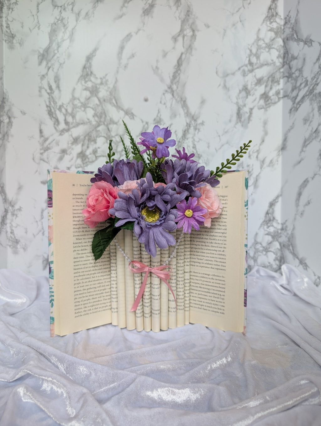 Floral Bouquet Book Folding Art Sculpture