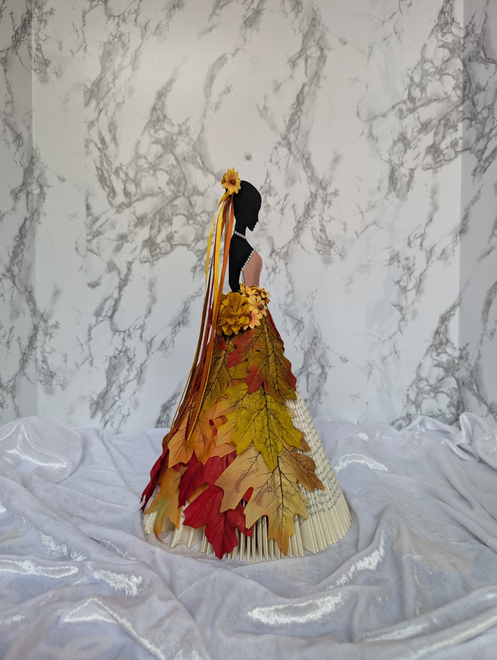 Autumn Harvest Gown Book Folding Art Sculpture