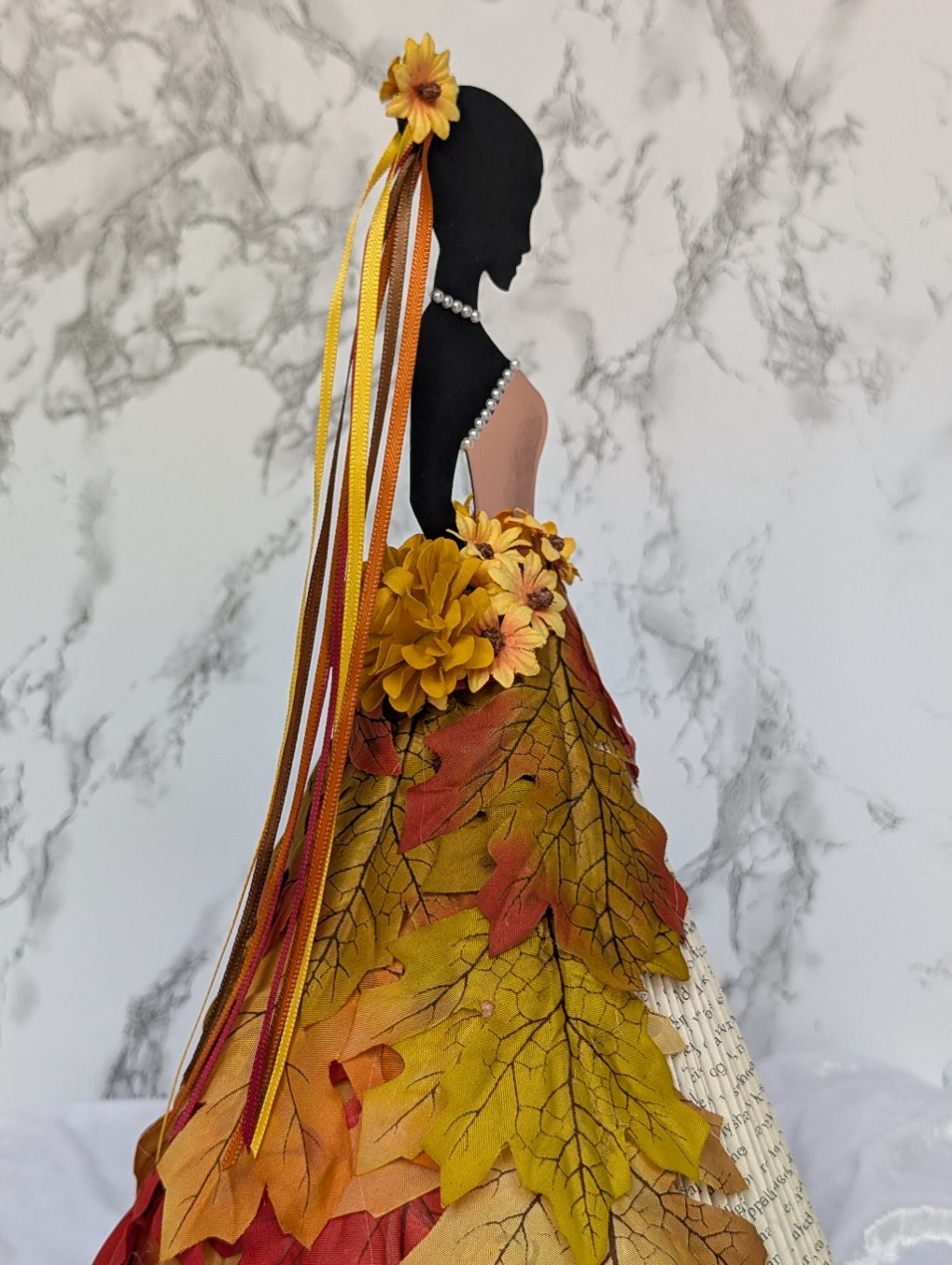 Autumn Harvest Gown Book Folding Art Sculpture