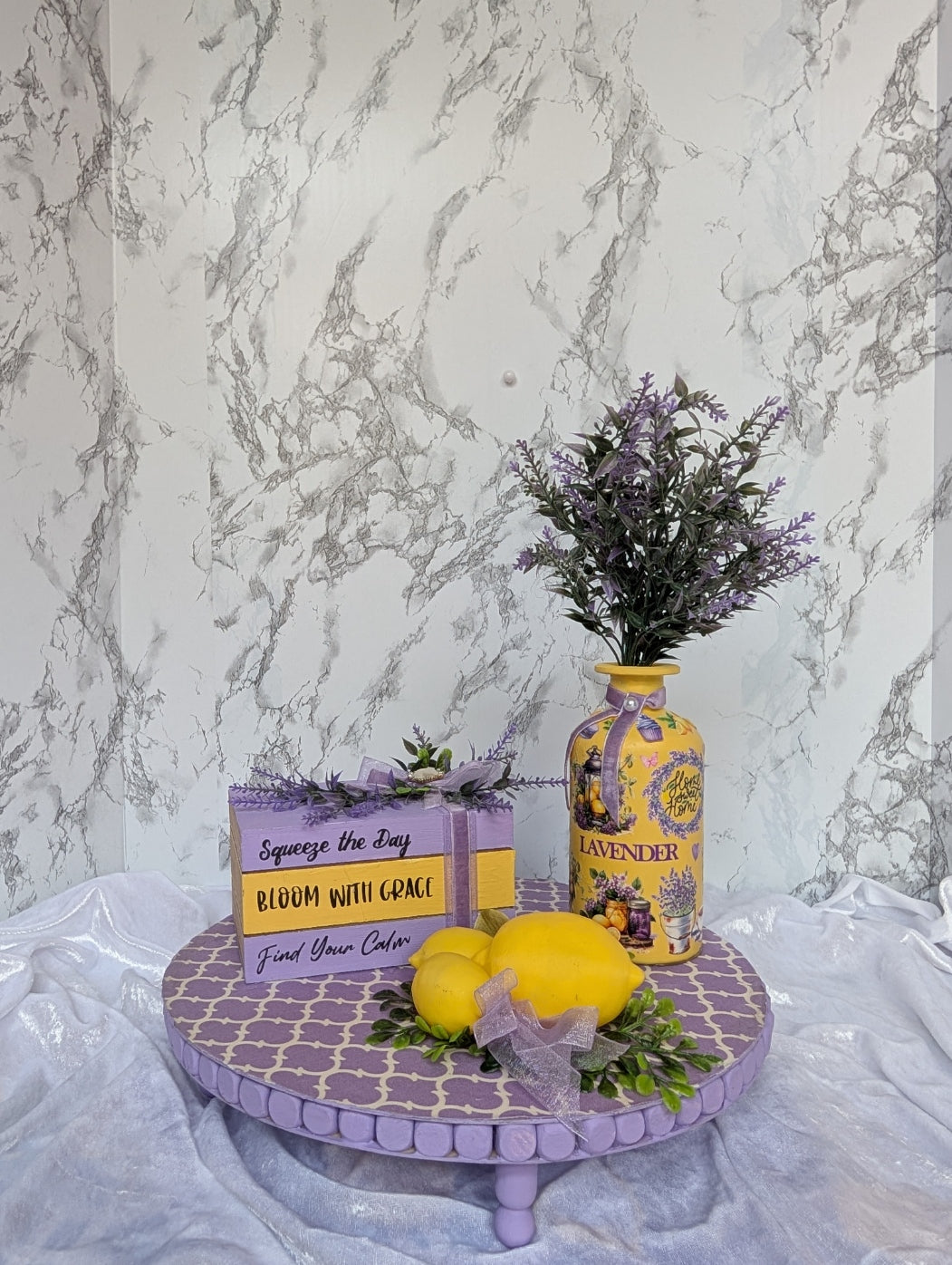 Lavender & Lemon Tiered Tray Vignette Set