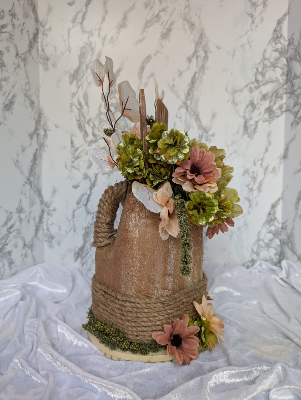 Rustic Jute Pitcher Floral Arrangement
