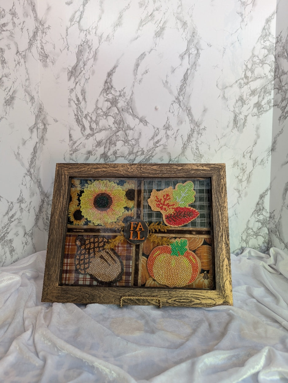 Fall Diamond Art Shadow Box Display