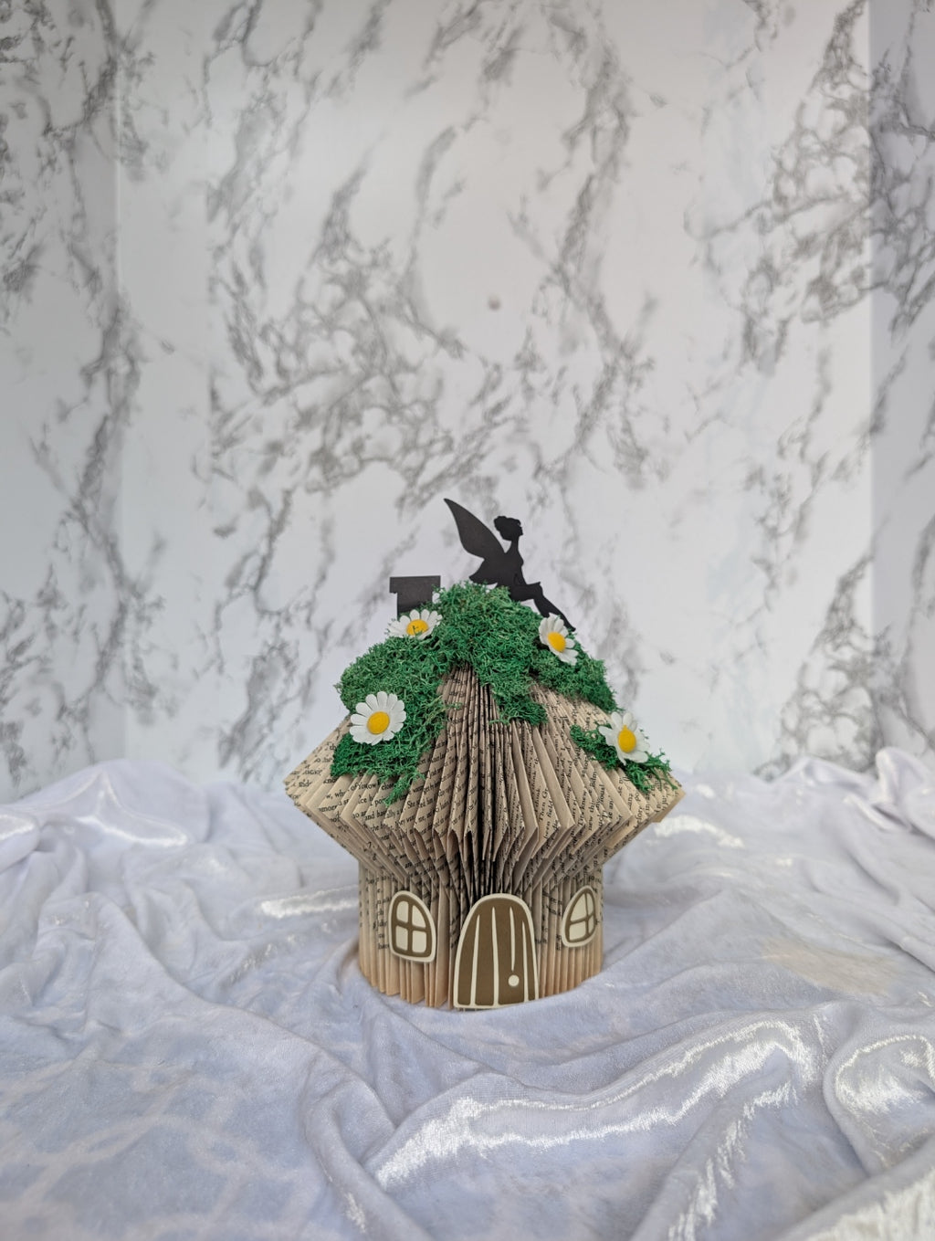 Fairy House Book Folding Art Sculpture