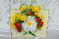 Apple Orchard Book Vase with Silk Florals