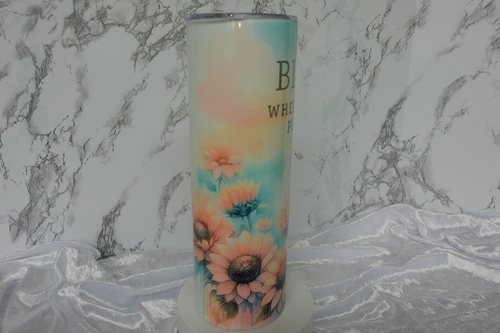 "Bloom Where You Are Planted" Sunflower Tumbler