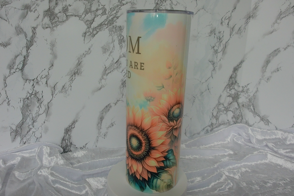 "Bloom Where You Are Planted" Sunflower Tumbler