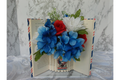 Patriotic 250th Anniversary Book Vase with Silk Florals