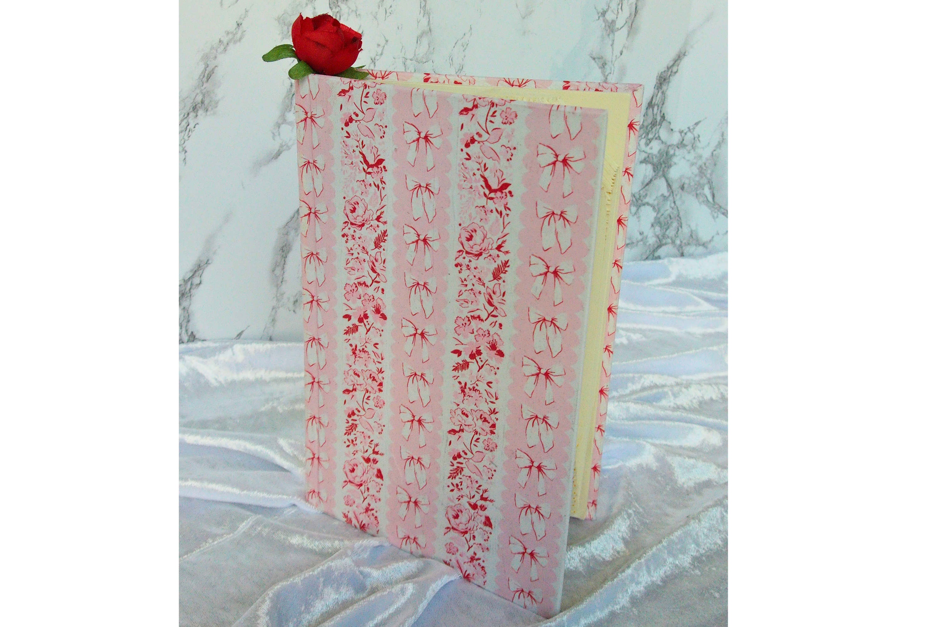 Heart Book Folding Art Sculpture with Rose