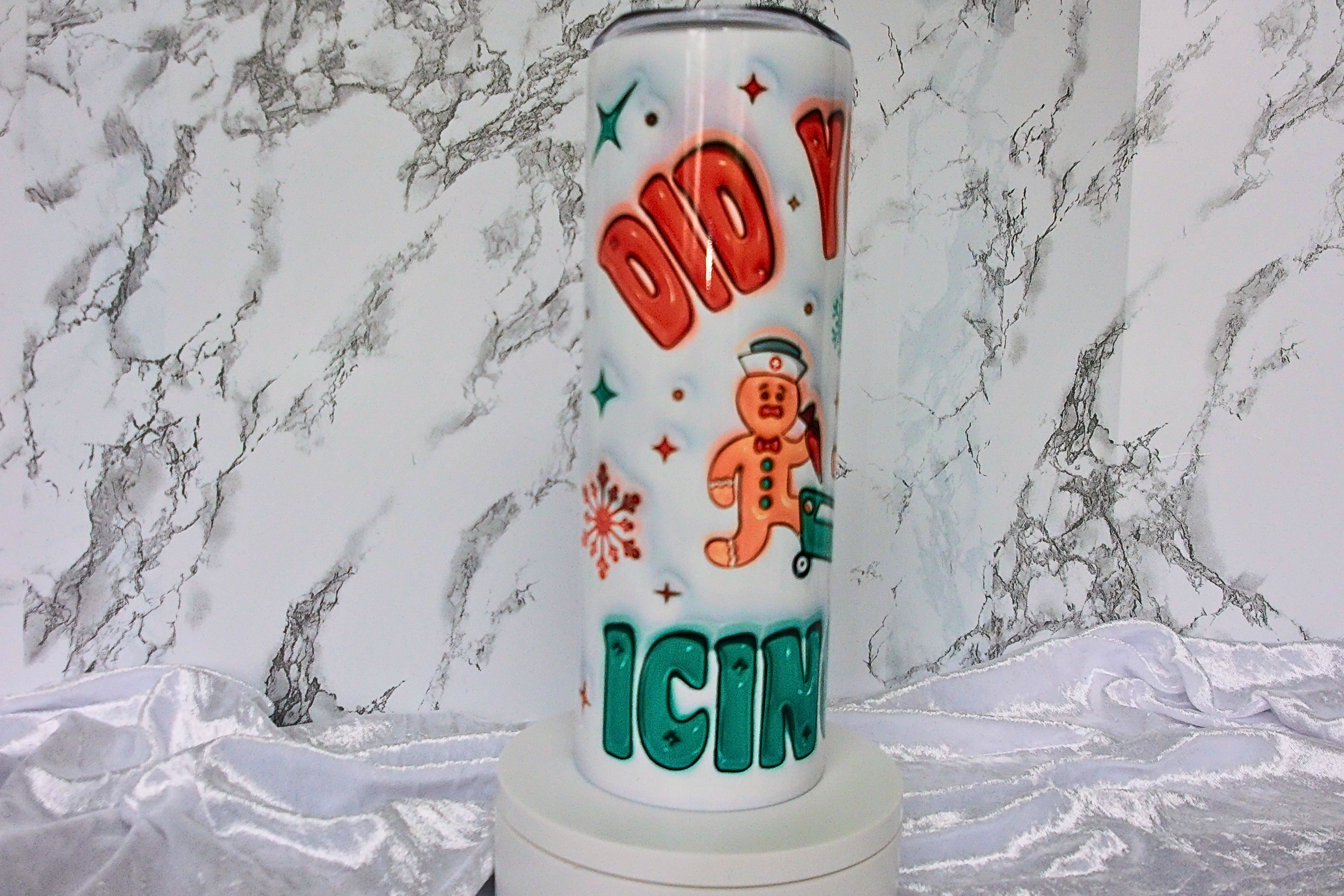 "Did You Try Icing It?" Nurse Gingerbread Christmas Tumbler