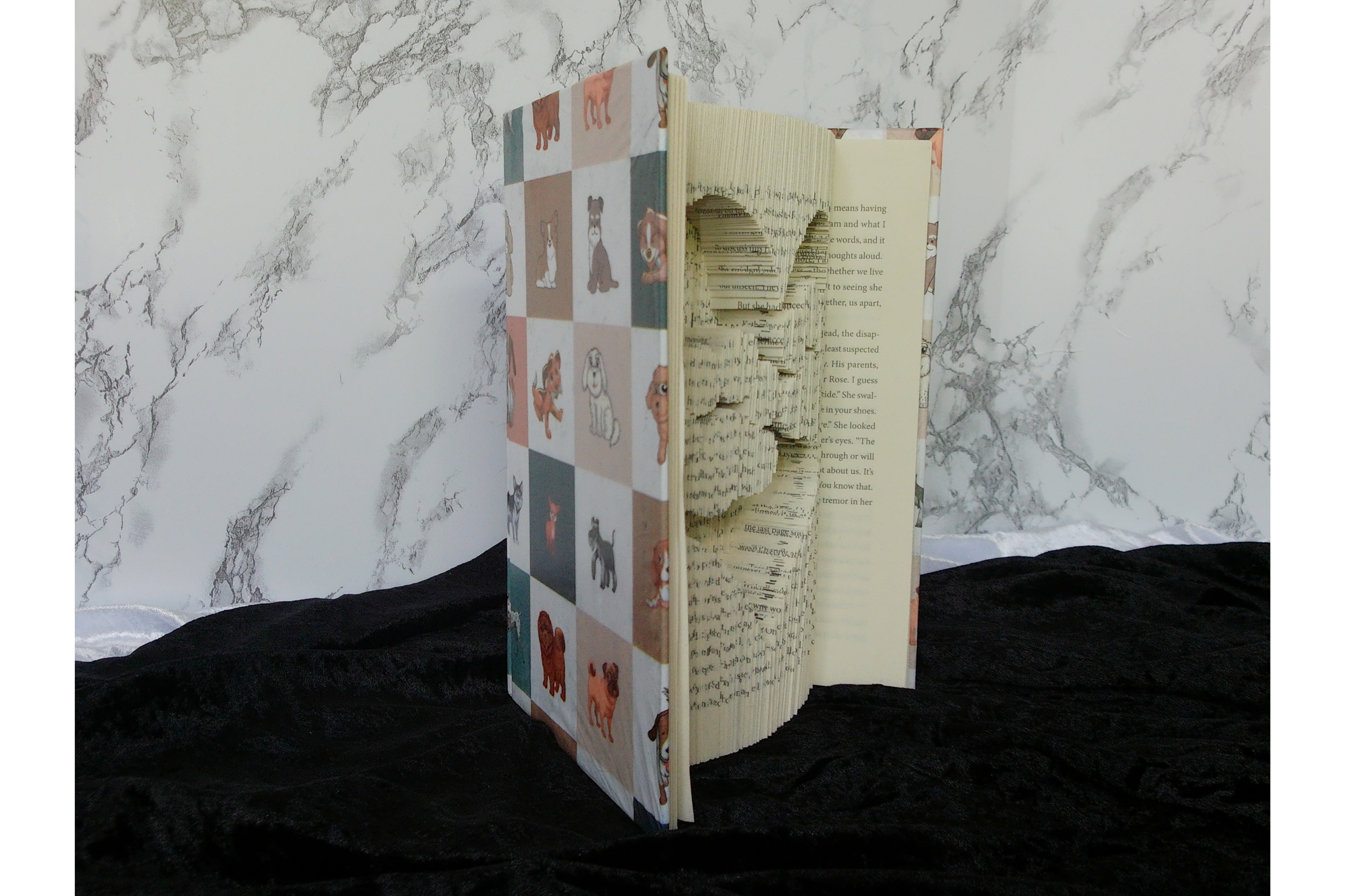Paw Print Book Folding Art Sculpture