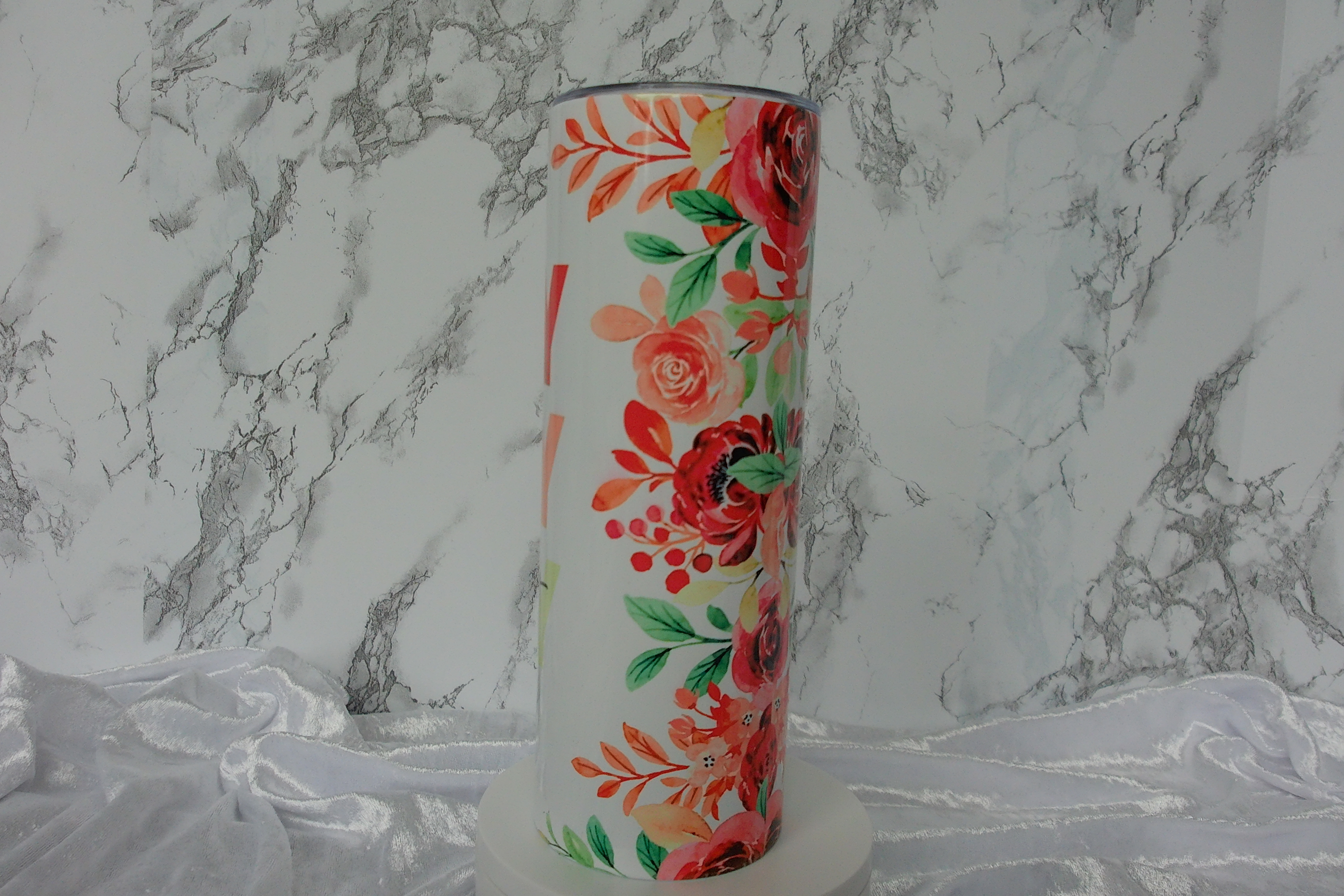 Pray On It, Over It, Through It Floral Tumbler
