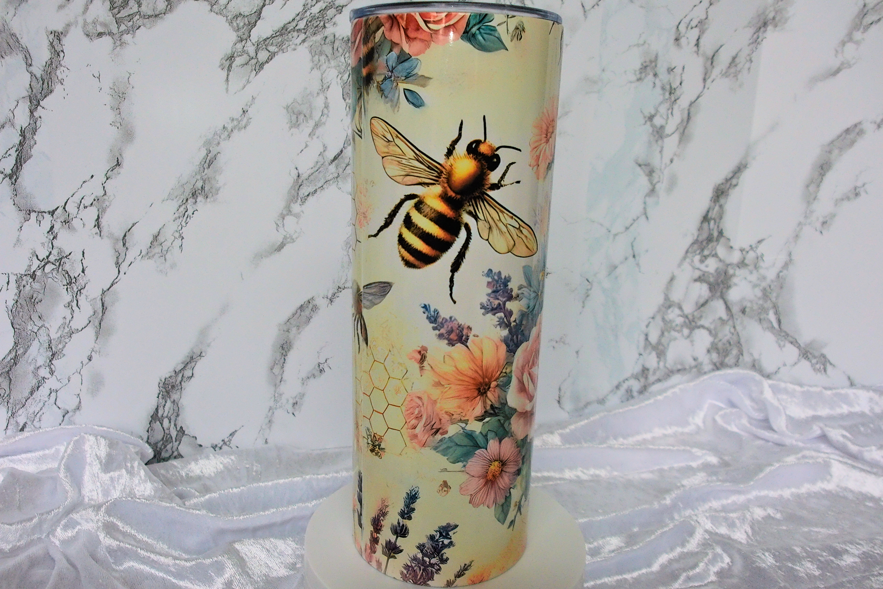 Vintage Bee & Wildflower Garden Tumbler