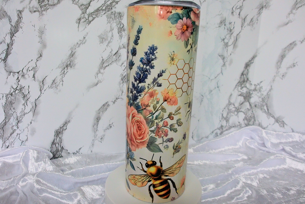 Vintage Bee & Wildflower Garden Tumbler