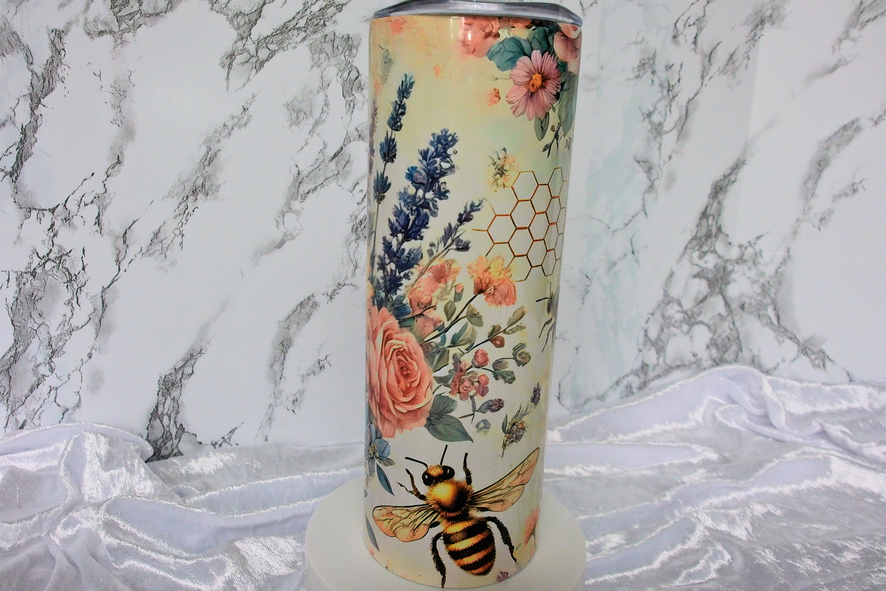 Vintage Bee & Wildflower Garden Tumbler